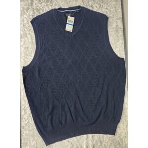 NWT Haggar Mens Navy Blue Vest-Size XL